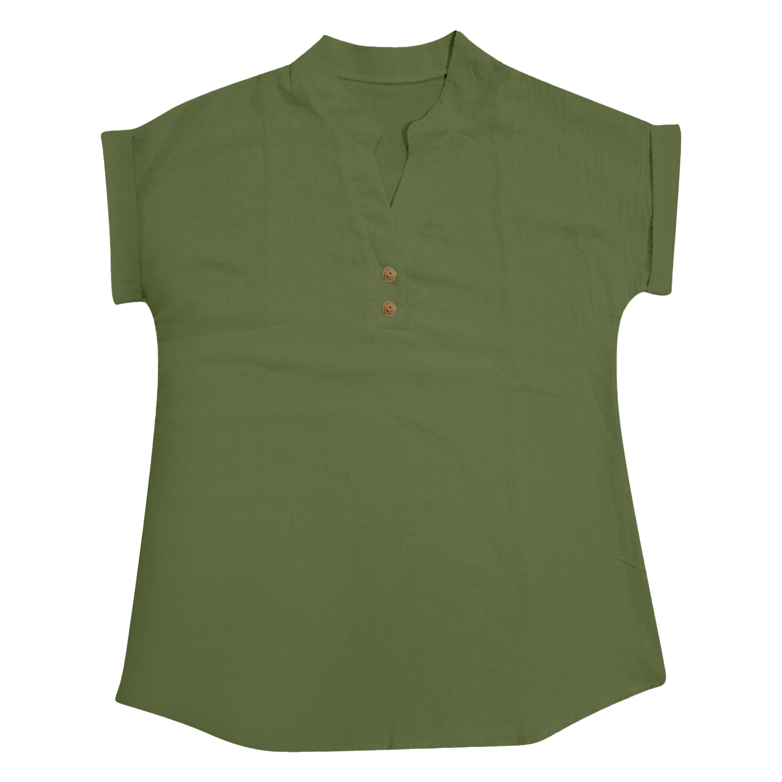 thumbnail image 4 of Camiseta sin mangas de verano holgada con cuello en V y pliegues para mujer: blusa fluida sin mangas con dobladillo curvo., 4 of 5